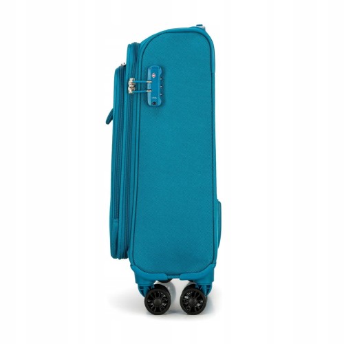 Walizka kabinowa Wittchen Cosy Line 56-3S-651-9 materiałowa turkusowa