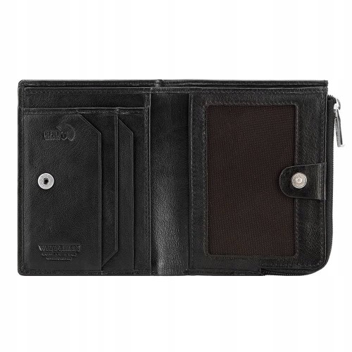Portfel Wittchen damski Italy 21-1-445-1 skórzany z ochroną kart czarny