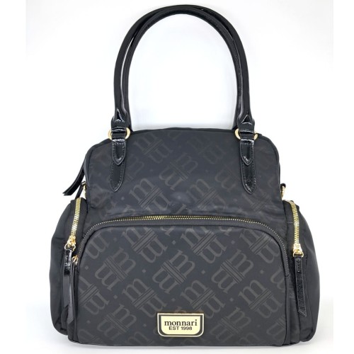 Torebka Monnari BAG5710-M20 z materiału czarny lakier