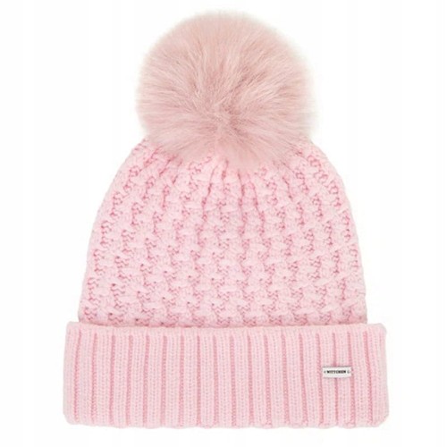 Czapka damska WITTCHEN 101-HF-105-P jasny róż z pomponem