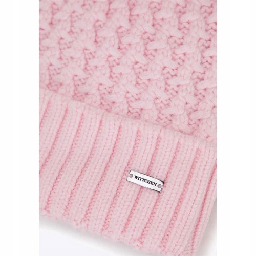 Czapka damska WITTCHEN 101-HF-105-P jasny róż z pomponem