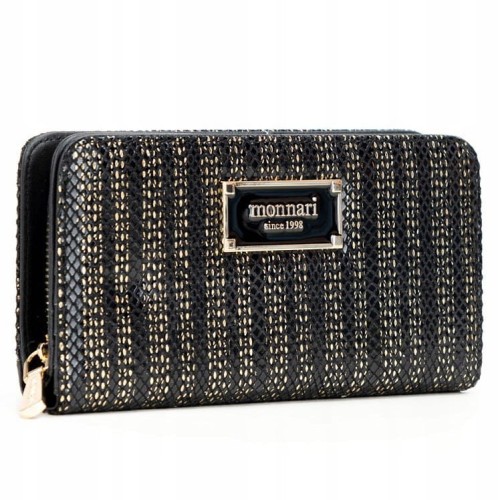 Portfel damski MONNARI PUR0180-M23 skóra naturalna złoto-czarny