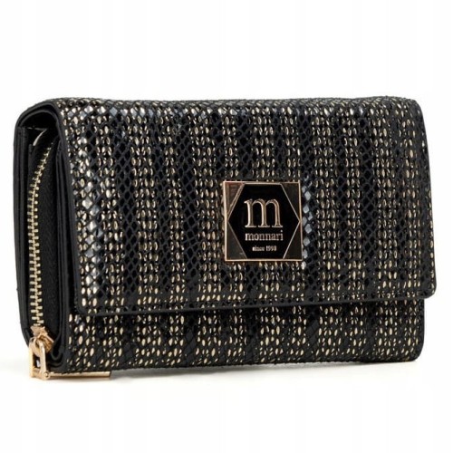 Portfel damski MONNARI PUR0130-M23 skóra naturalna złoto-czarny