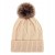 Czapka damska Wittchen 101-HF-005-95 zimowa z pomponem beżowa