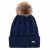Czapka damska Wittchen 101-HF-005-N zimowa z pomponem granatowa
