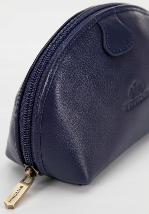 Kosmetyczka Wittchen Italy skórzana 21-3-005-NL skórzana granatowa