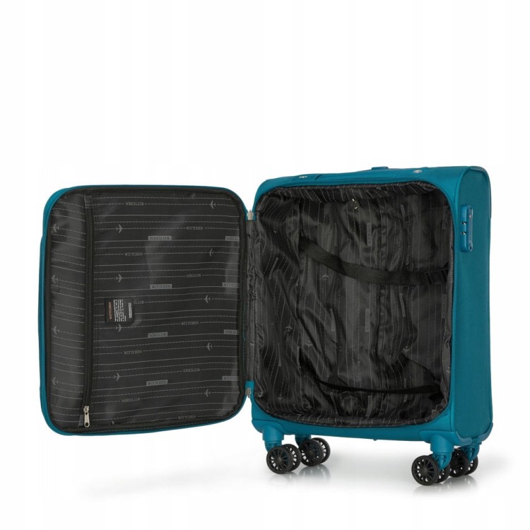 Walizka kabinowa Wittchen Cosy Line 56-3S-651-9 materiałowa turkusowa