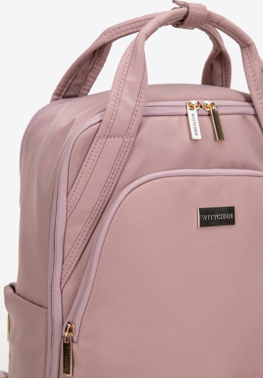 Plecak damski na laptopa 15,6'' Wittchen 29-3P-201-34 z nylonu różowy