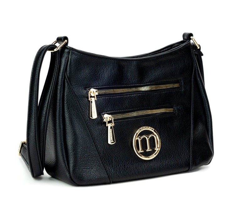 Torebka listonoszka Monnari BAG0360-020 czarna z kieszonkami