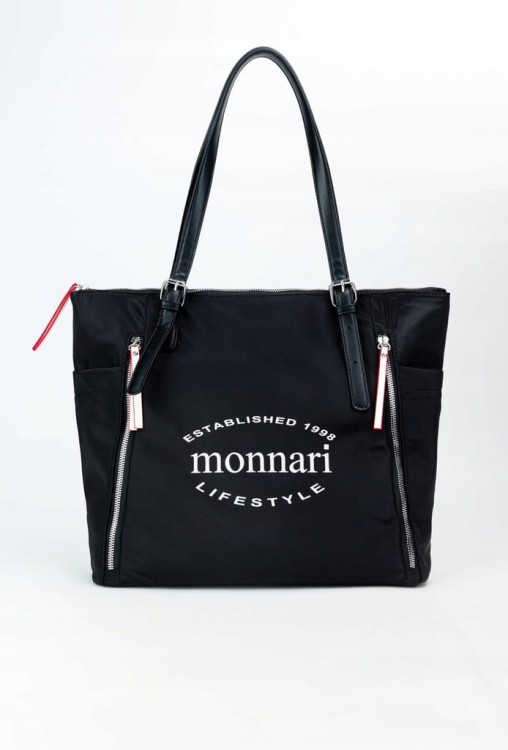 Torebka shopperka Monnari BAG2060-M20 z materiału czarna