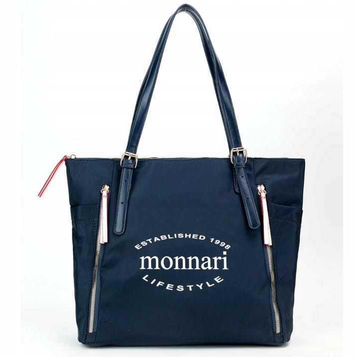 Torebka shopperka Monnari BAG2060-M13 z materiału granatowa
