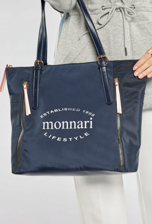 Torebka shopperka Monnari BAG2060-M13 z materiału granatowa