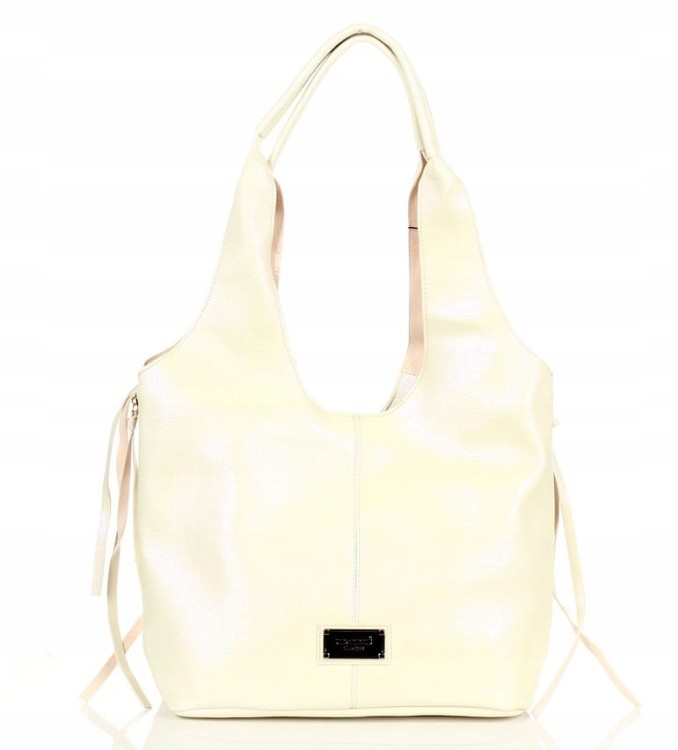 Torebka worek Monnari BAG0890-M00 ekoskóra perłowa