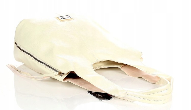 Torebka worek Monnari BAG0890-M00 ekoskóra perłowa