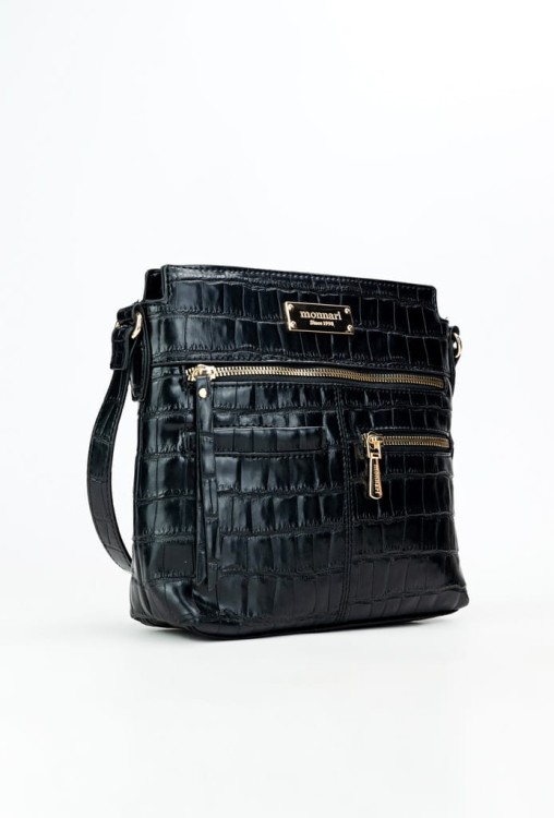 Torebka listonoszka Monnari BAG1430-M20 ekoskóra czarna