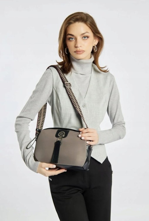 Torebka listonoszka crossbody Monnari BAG1880-M19 szaro-beżowa
