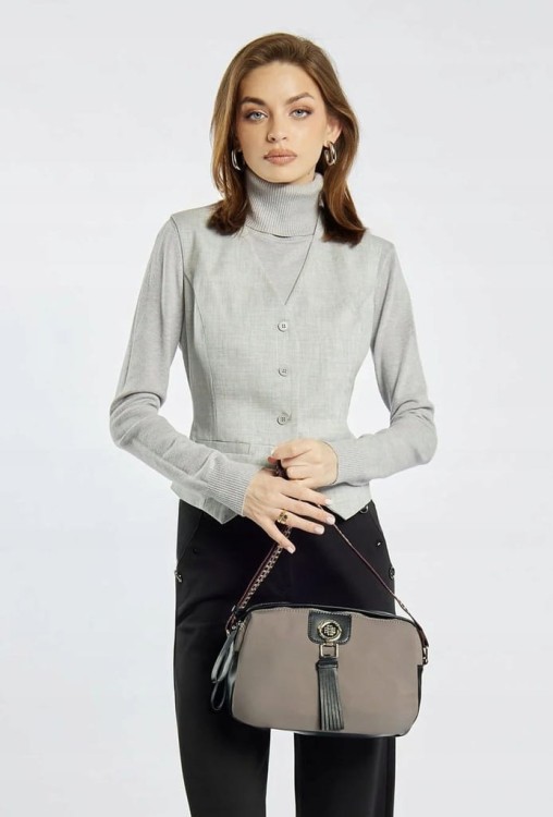 Torebka listonoszka crossbody Monnari BAG1880-M19 szaro-beżowa