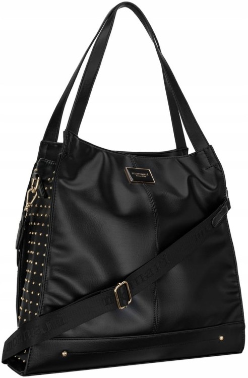 Torebka shopperka Monnari BAG4021-020 ekoskóra czarna