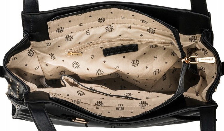 Torebka shopperka Monnari BAG4021-020 ekoskóra czarna