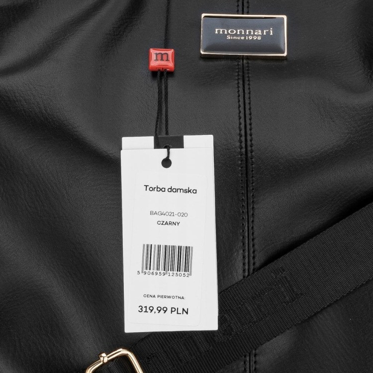 Torebka shopperka Monnari BAG4021-020 ekoskóra czarna
