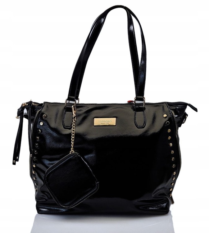 Torebka shopperka Monnari BAG4010-020 ekoskóra czarna