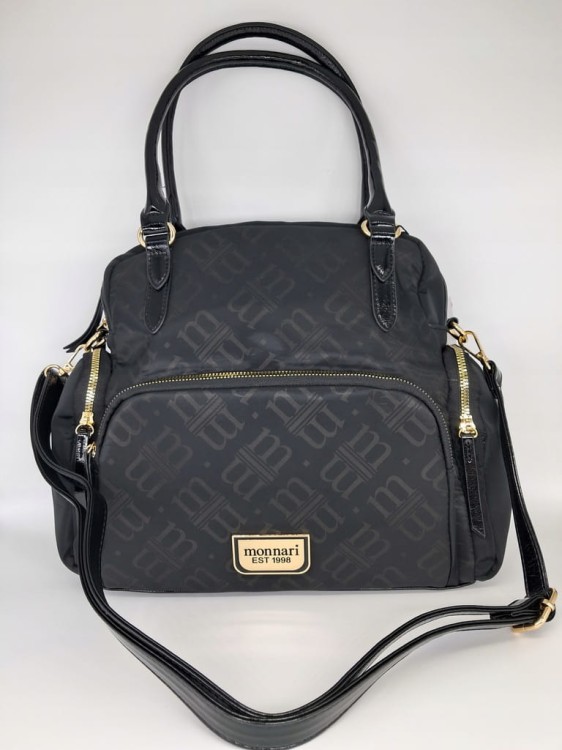 Torebka Monnari BAG5710-M20 z materiału czarny lakier