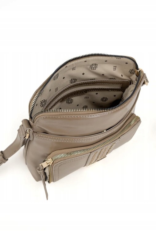 Torebka listonoszka Monnari BAG5540-M15 ekoskóra brązowo-szara