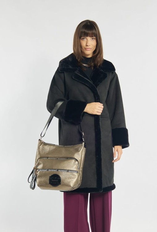 Torebka worek Monnari BAG4380-M23 ciemny złoty