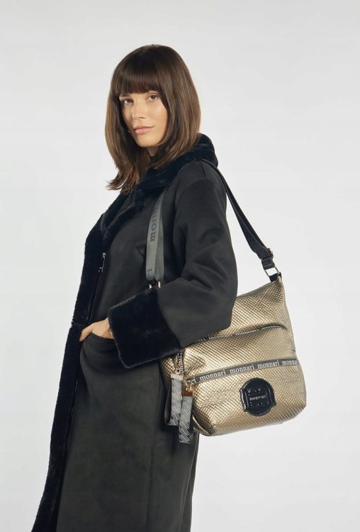 Torebka worek Monnari BAG4380-M23 ciemny złoty