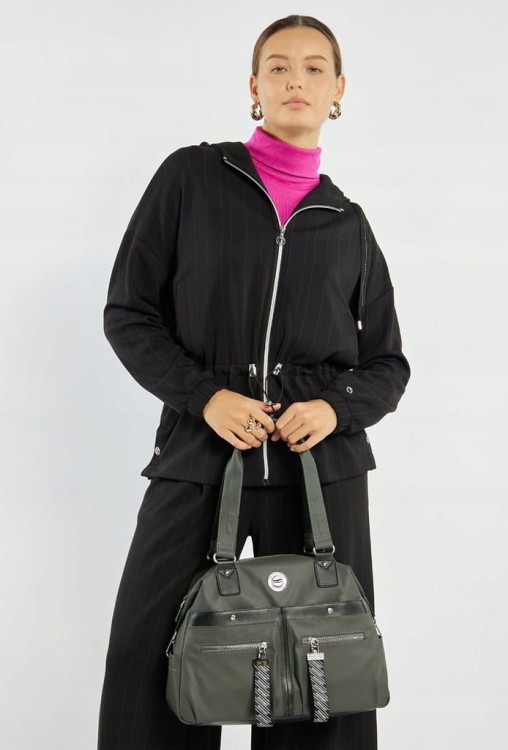 Torebka shopperka Monnari BAG4300-M08 zielono-czarna