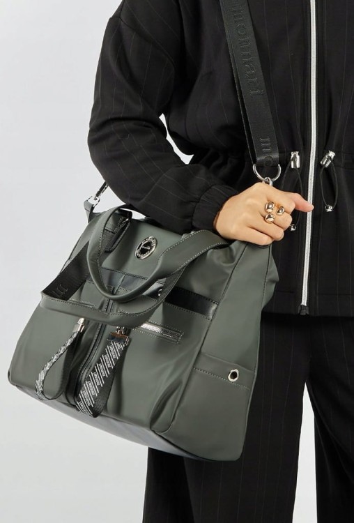 Torebka shopperka Monnari BAG4300-M08 zielono-czarna