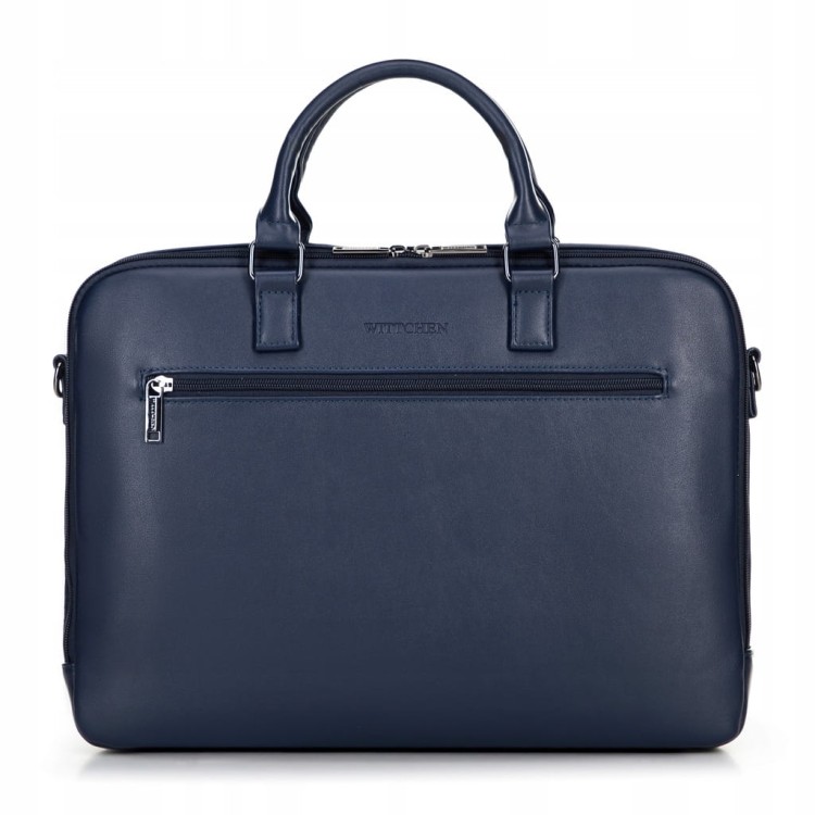 Torba na laptopa WITTCHEN 100-3P-907-7 granatowa skóra ekologiczna