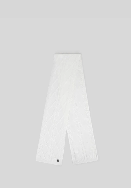 Damski komplet czapka z pomponem i szalik WITTCHEN 101-SF-023-0 biały