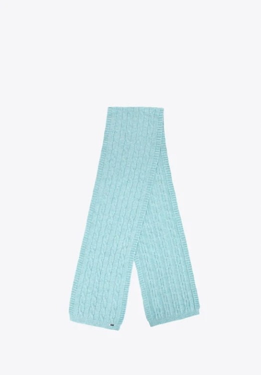 Damski komplet czapka z pomponem i szalik WITTCHEN 101-SF-021-7 niebieski