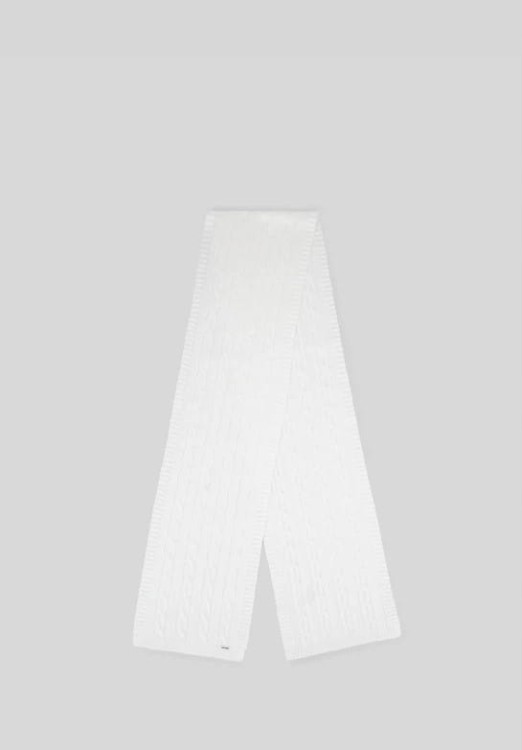 Damski komplet czapka z pomponem i szalik WITTCHEN 101-SF-021-0 biały