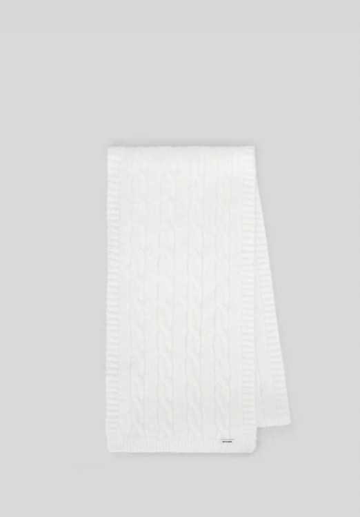 Damski komplet czapka z pomponem i szalik WITTCHEN 101-SF-021-0 biały