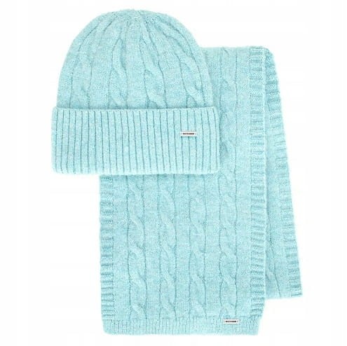 Damski komplet czapka i szalik WITTCHEN 101-SF-020-7 niebieski