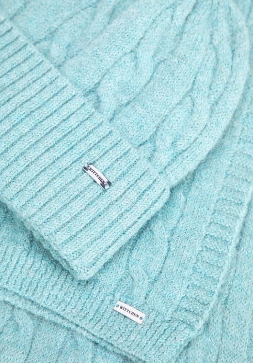 Damski komplet czapka i szalik WITTCHEN 101-SF-020-7 niebieski