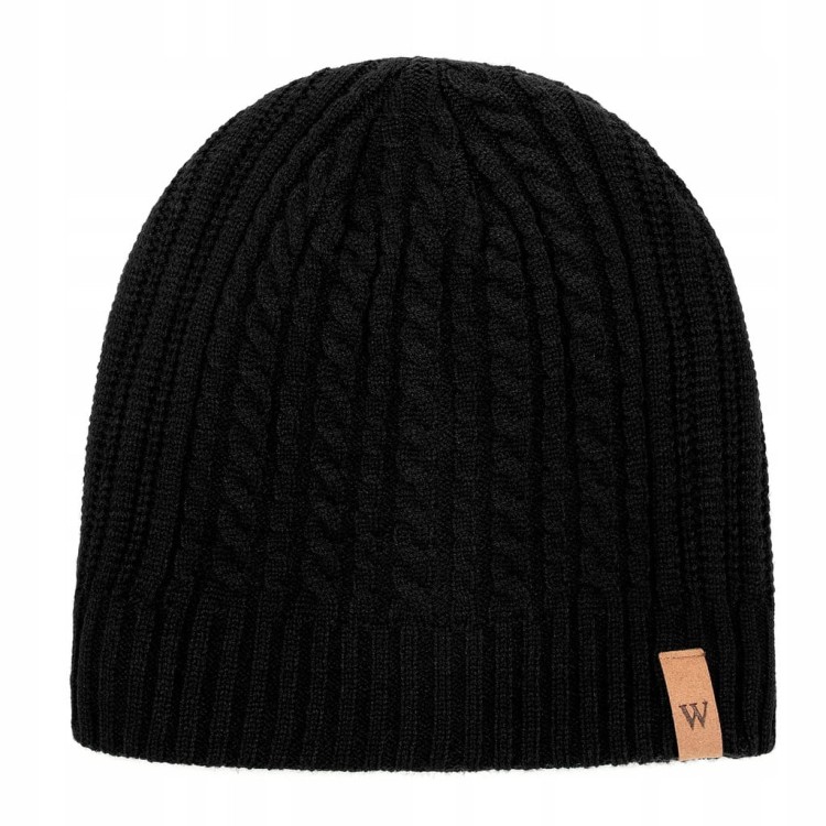 Czapka męska WITTCHEN 101-HF-010-1 zimowa beanie czarna