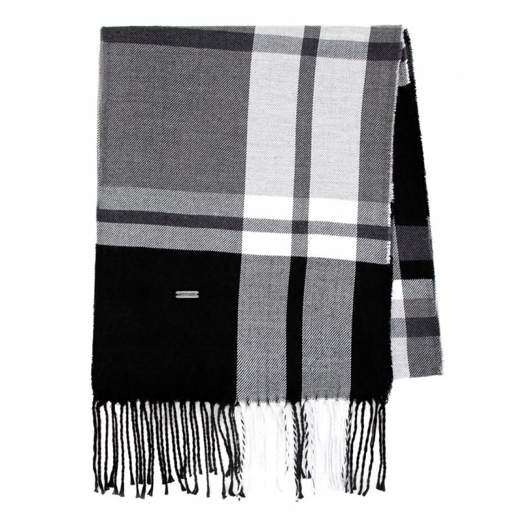 Szalik męski WITTCHEN 101-7F-100-18 w kratę czarno - szary 172 cm