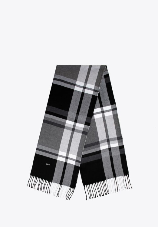 Szalik męski WITTCHEN 101-7F-100-18 w kratę czarno - szary 172 cm