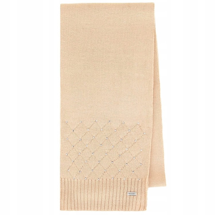 Szalik damski WITTCHEN 101-7F-001-9 z ozdobnymi cyrkoniami beżowy