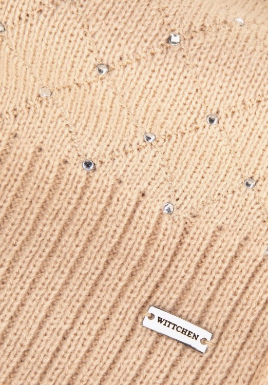 Szalik damski WITTCHEN 101-7F-001-9 z ozdobnymi cyrkoniami beżowy