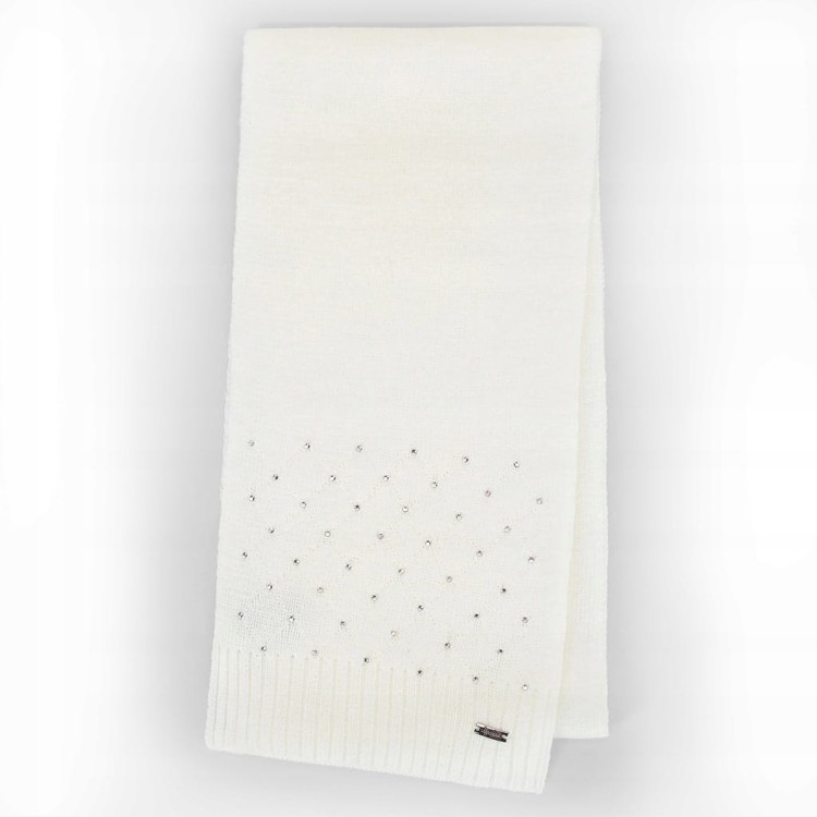 Szalik damski WITTCHEN 101-7F-001-0 z ozdobnymi cyrkoniami kremowy