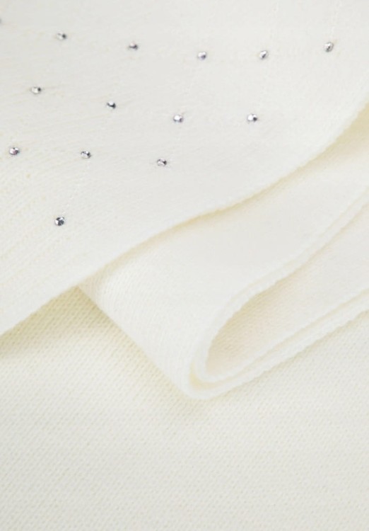 Szalik damski WITTCHEN 101-7F-001-0 z ozdobnymi cyrkoniami kremowy