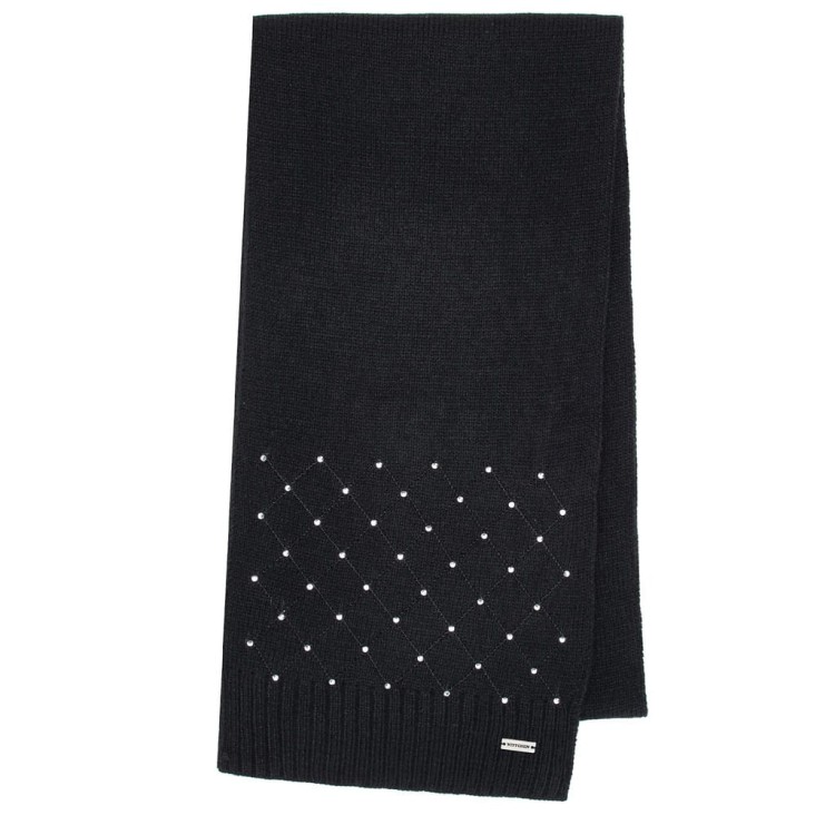 Szalik damski WITTCHEN 101-7F-001-1 z ozdobnymi cyrkoniami czarny