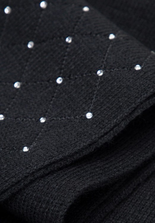 Szalik damski WITTCHEN 101-7F-001-1 z ozdobnymi cyrkoniami czarny