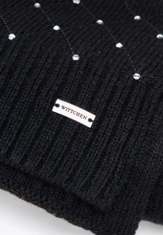 Szalik damski WITTCHEN 101-7F-001-1 z ozdobnymi cyrkoniami czarny