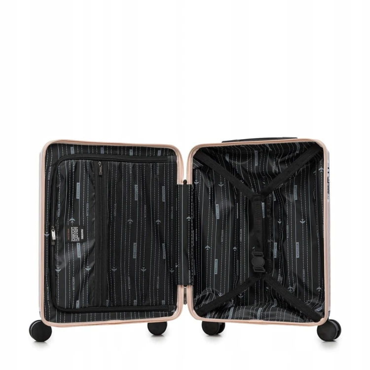 Walizka kabinowa WITTCHEN Stripes Line ABS 56-3A-601-34P pudrowy róż 36L