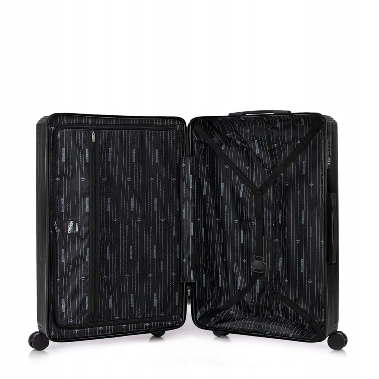 Walizka duża WITTCHEN Stripes Line ABS 56-3A-603-10 czarna 96L